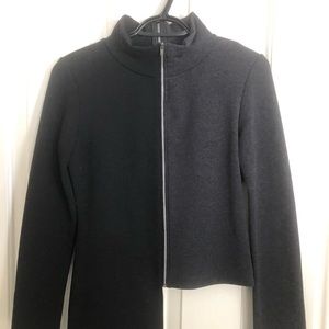 🇫🇷 Vintage Cop.Copine asymmetrical colour block zip sweatshirt. Euro Sz 1 /XS